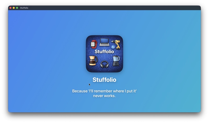 Stuffolio app splash screen